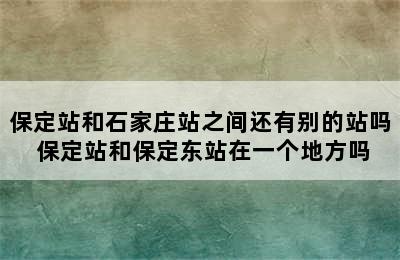 保定站和石家庄站之间还有别的站吗 保定站和保定东站在一个地方吗